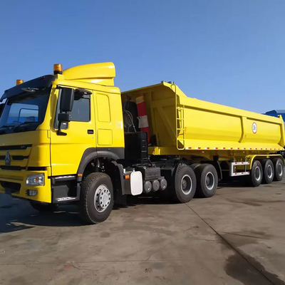 4 eixos tipo U End Dump Trailer Tipper Semi Truck Trailer com suspensão de braço cruzado