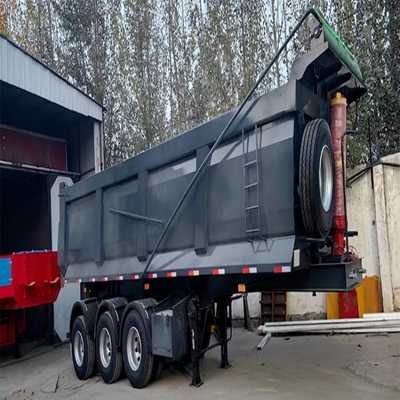 Reboque traseiro de descarga de 80 toneladas de tipo U Reboque traseiro de descarga de descarga de carrinho semi-carregado com eixo de 13 t