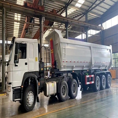 Aço pesado 3 eixos Lowboy Trailer 60 80 100 toneladas Lowbed Low Bed Truck Semi-trailer
