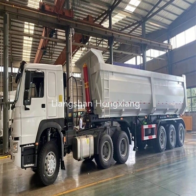 U Shape 4 Axles Dump Trailers Tipper Semi-Trailer Truck com suspensão do tipo Cross Arm
