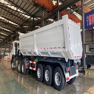 U Shape 4 Axles Dump Trailers Tipper Semi-Trailer Truck com suspensão do tipo Cross Arm