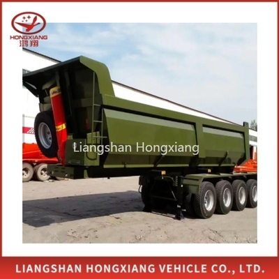 Tipo de braço cruzado 60tons 40FT Truck Tipping Trailer Box Semi Trailer Heavy Duty Suspensão mecânica de aço Superlink Dump Trailer