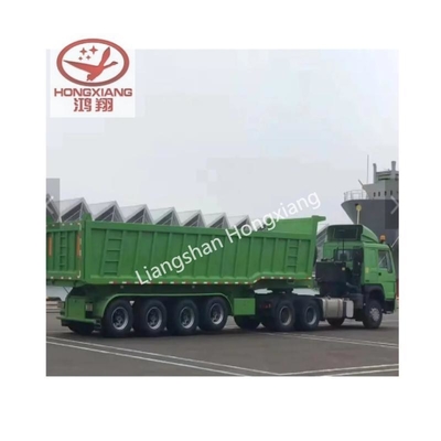 Não auto-dumping Tri-axles duplo lado Dump Tipper Semi-trailer Design de piso plano