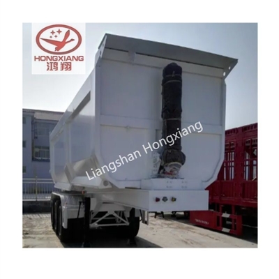 Não auto-dumping Tri-axles duplo lado Dump Tipper Semi-trailer Design de piso plano