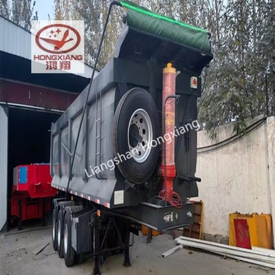 Não auto-dumping Tri-axles duplo lado Dump Tipper Semi-trailer Design de piso plano