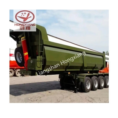 Desenho 3/4 eixos 40FT parede lateral Semi-reboque cama plana fechada Cargo Dump Truck Reboque