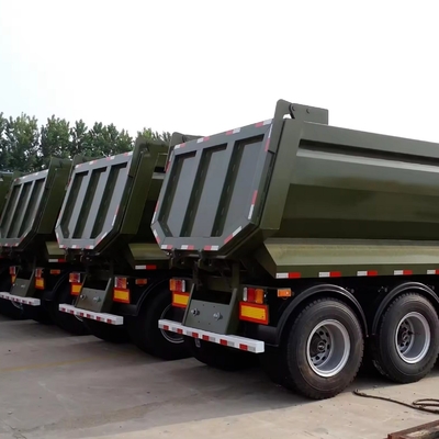 25cbm 32cbm U-formado End Rear Tipper Dumper Dump Semi-Truck Trailer Pneus 12r22.5 Flatbed