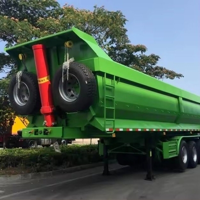 25cbm 32cbm U-formado End Rear Tipper Dumper Dump Semi-Truck Trailer Pneus 12r22.5 Flatbed