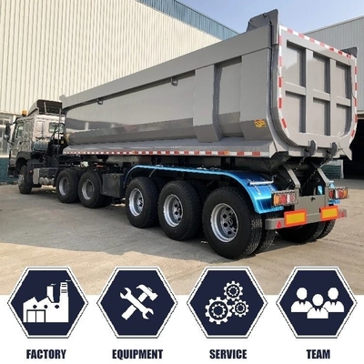 4 eixos 30t U de forma de camião de descarga semi-reboque com eixo de 13t e 2240mm de banda de rolamento