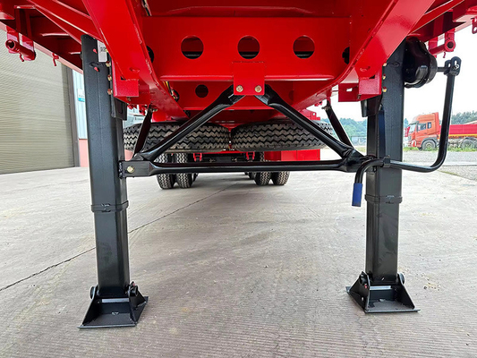 Semi-reboque de cama baixa com rampa 4 3 eixos 40FT 100t Heavy Duty Flatbed Lowboy Truck Trailer