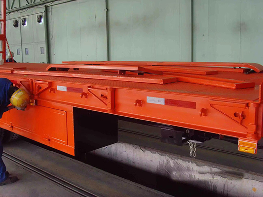 Semi-reboque de cama baixa com rampa 4 3 eixos 40FT 100t Heavy Duty Flatbed Lowboy Truck Trailer