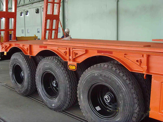 Semi-remolque de design personalizado com suspensão tipo braço cruzado 40FT 60FT 80FT 100FT cama baixa