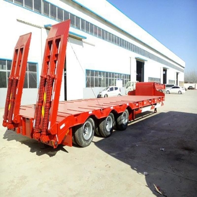 20FT 40FT Container Transport Low Bed Semi-Trailer com design de piso plano em e Materiais