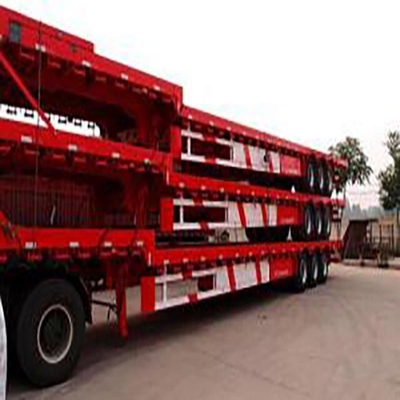 20FT 40FT Container Transport Low Bed Semi-Trailer com design de piso plano em e Materiais