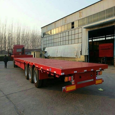 20FT 40FT Container Transport Low Bed Semi-Trailer com design de piso plano em e Materiais