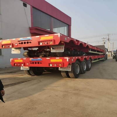 Auto-dumping 3 eixo 60 toneladas 80 toneladas Lowboy Loader Lowbed Low Bed 3 eixo caminhão semi-reboque