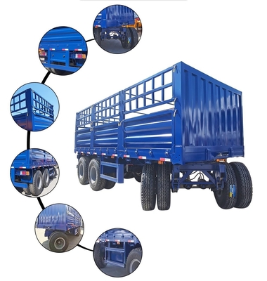 Semi-remolque de vedação lateral de dois eixos para transporte de carga versátil e flexível
