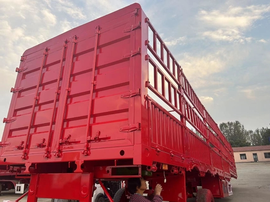 Semi-reboque de transporte seguro com vedação de 3 eixos tipo braço cruzado 1820mm