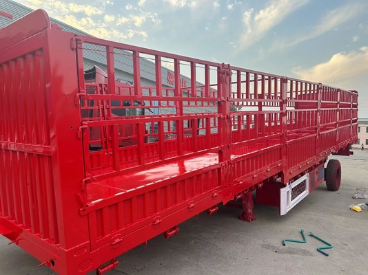 Semi-reboque de transporte seguro com vedação de 3 eixos tipo braço cruzado 1820mm