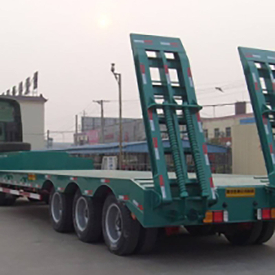 Grade Heavy Duty 40 FT 60FT Três linhas Seis eixos Trailer de cama plana de baixo com eixo de 13 t