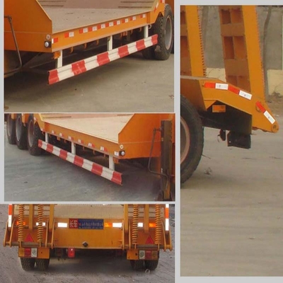 Grade Heavy Duty 40 FT 60FT Três linhas Seis eixos Trailer de cama plana de baixo com eixo de 13 t