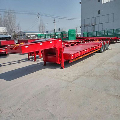 Semi-reboques de cama baixa/Lowboy 3/4 eixo Reboques de carga baixa 13500X3000X1550 mm Auto-dumping