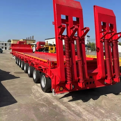 Avançado de 2 eixos 40t Container de cama baixa Chassis Trailer de cama plana com perna de pouso manual