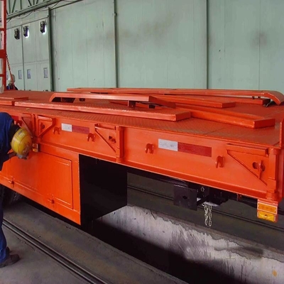 Avançado de 2 eixos 40t Container de cama baixa Chassis Trailer de cama plana com perna de pouso manual
