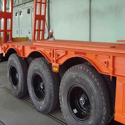 3 eixos 10m-15m Trailers de cama baixa Tractor pesado Trailers de cama plana para equipamentos pesados