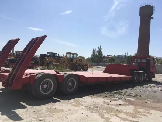 3 eixos 10m-15m Trailers de cama baixa Tractor pesado Trailers de cama plana para equipamentos pesados