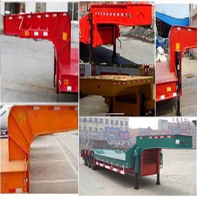 2.3 Eixo de pescoço de ganso Trailers de cama baixa lowboy usados sem sistema de travagem antibloqueio ABS
