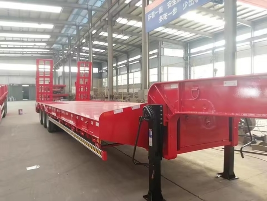 Semi-trailer de cama baixa de 18 metros de comprimento Lowboy Equipamento Trailers para várias indústrias