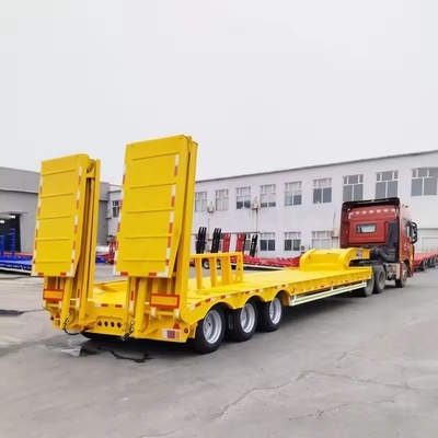 Semi-trailer de cama baixa de 18 metros de comprimento Lowboy Equipamento Trailers para várias indústrias