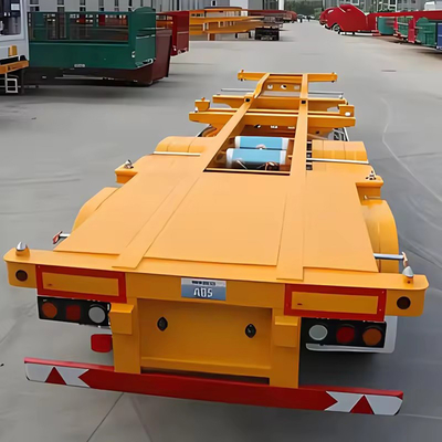 4 pares e 2 individuais Placa recta Tipo 40FT Low Bed Lowboy Container Semi-Trailer