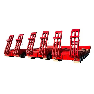 Pneus número 12 Extensível 3 eixos Trailers Low Bed Duplo Hidráulico Lowbed Semi Truck Trailers