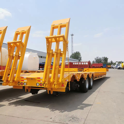 Mac Pherson Suspensão 80t Container Chassis Loader Low Boy Trailer para transporte pesado