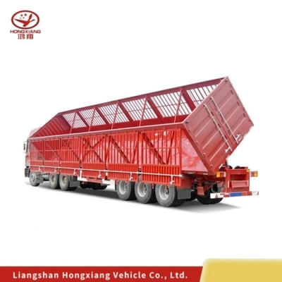 Semi-remolque de transporte de estacas de vedação de parede lateral de 3 eixos para abastecimento direto