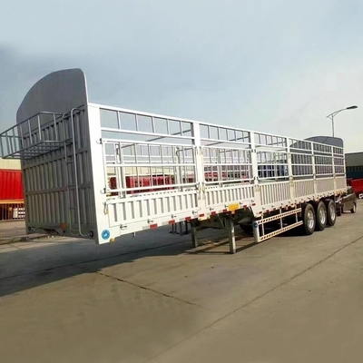 30-100 Tons Drop Side Wall Warehouse Type Side Wall Fence Cargo Semi-trailer para aço