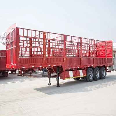 30-100 Tons Drop Side Wall Warehouse Type Side Wall Fence Cargo Semi-trailer para aço