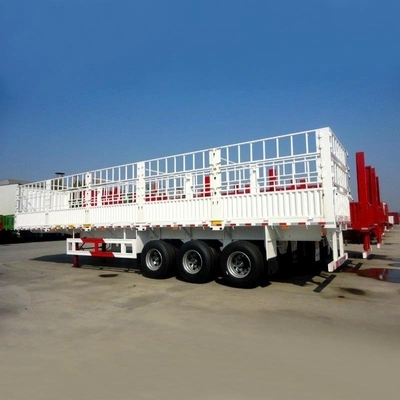 Caminhões de cor verde Semi-Tailer 60t Estaca vedação Cargo Semi-remolque eixo número 2.3.4