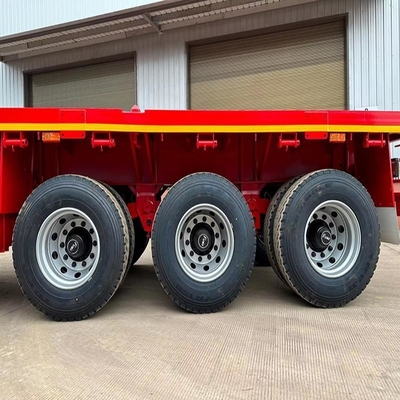 Escadaria mecânica Tri Axles Trailer de piso plano Lowboy Trailer para transporte de máquinas 1
