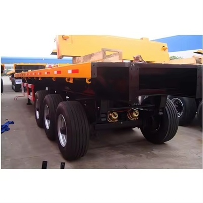 Escadaria mecânica Tri Axles Trailer de piso plano Lowboy Trailer para transporte de máquinas 1