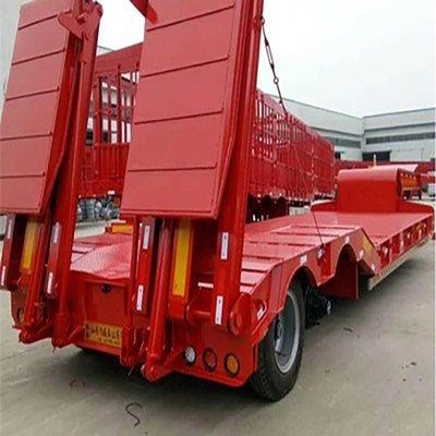 Semi-remolque Lowboy 60-80t com estrutura dobrável e opção de piso plano incluído