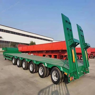 Semi-remolque Lowboy 60-80t com estrutura dobrável e opção de piso plano incluído