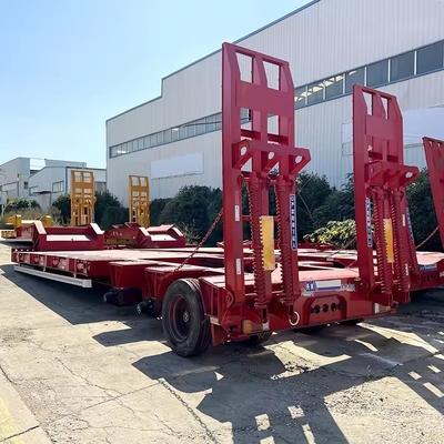 3 eixos 40 FT Flatbed 50 Ton Low Flatbed Semi Container Shipping Trailer com Design
