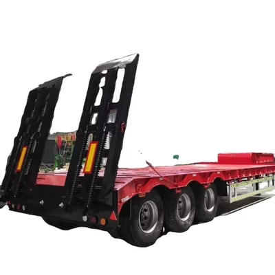 3 eixos 40 FT Flatbed 50 Ton Low Flatbed Semi Container Shipping Trailer com Design