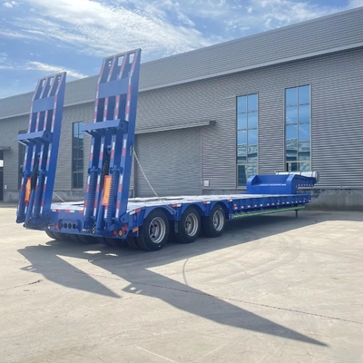 3 eixos 40 FT Flatbed 50 Ton Low Flatbed Semi Container Shipping Trailer com Design