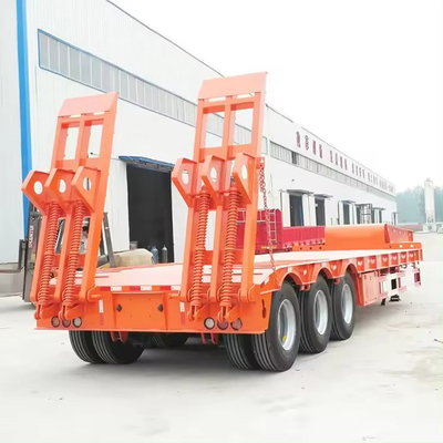 Semi-reboque de 3 eixos para transporte de escavadeiras pesadas 13500X3000X1550 mm Tamanho