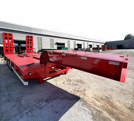60 80 100 toneladas de pescoço de galinha Desmontável Low Loader Lowboy Truck Flatbed Lowbed Semi-Trailer