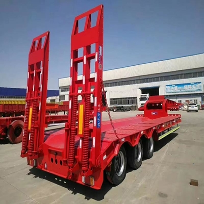 Personalização 3 eixos 80t Lowbed Lowboy Low Flatbed Loader Drop Deck Trailer Tread 1820mm